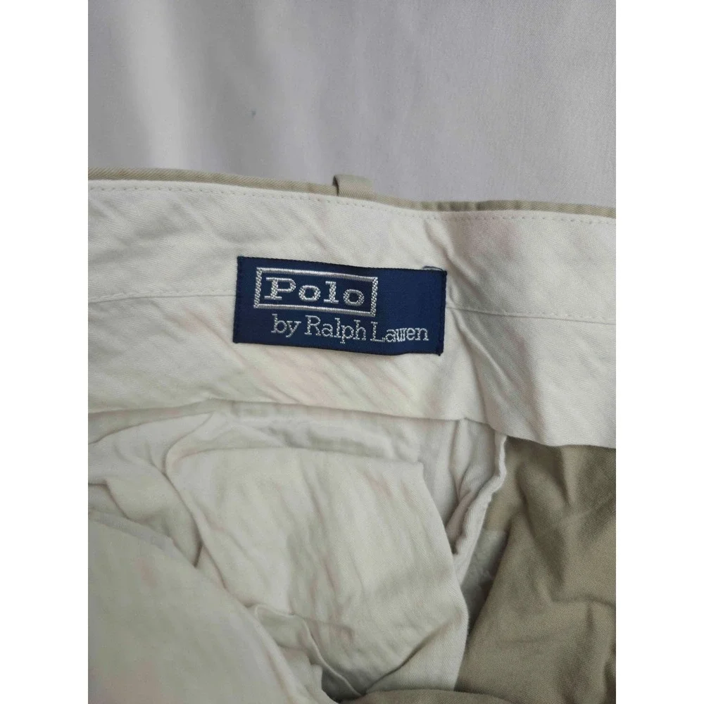 Vintage Polo by Ralph Lauren Pants Mens Size 36X36 Khaki Twill Pleated Chino